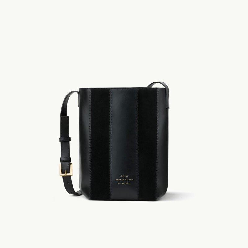 Patchwork Bucket Bag “black suede” - Chylak